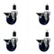 Service Caster 4'' Solid Poly Swivel 1-1/2'' Expanding Stem Caster Set with Brake, 4PK SCC-EX20S414-SPUS-PLB-112-4 - alternate 1